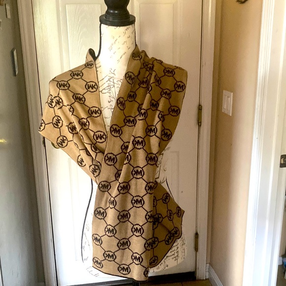 Michael Kors Accessories - New Michael Kors Brown Double Sided Monogram Scarf